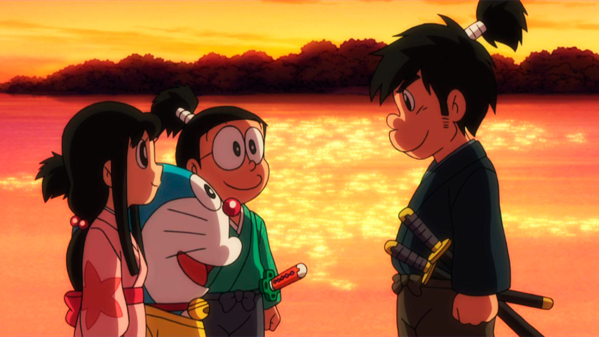 Nobita vs. Musashi Just Before the Battle of Ganryu