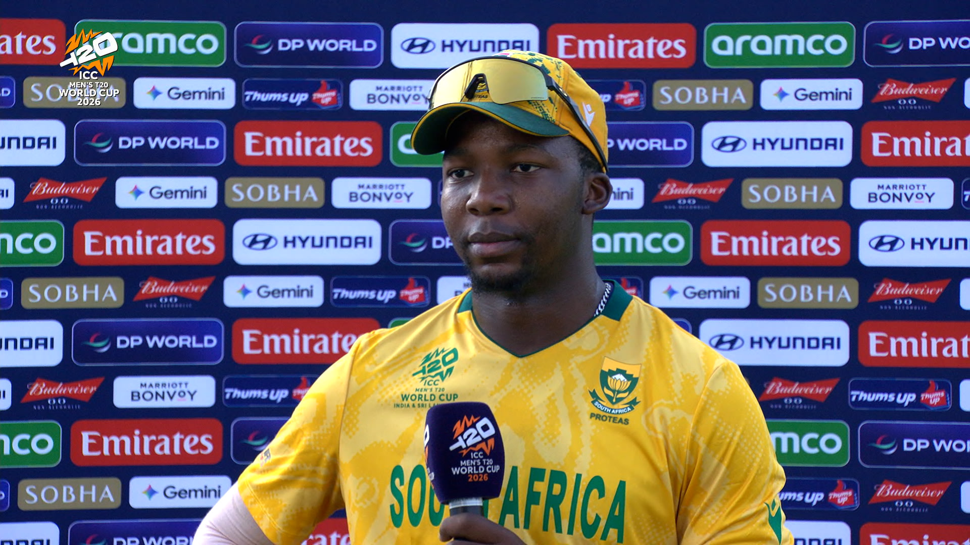 1st WC Wicket with Mom in Stands: Maphaka