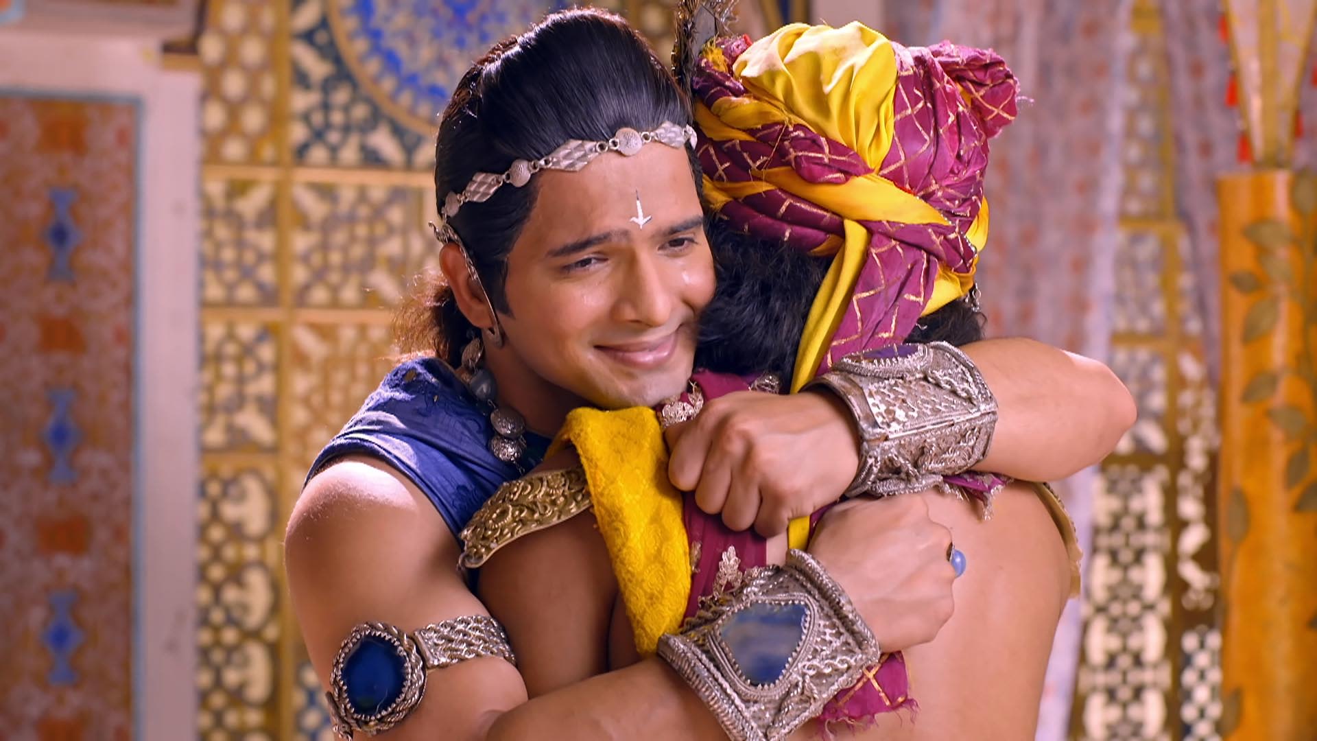 Krishna Embraces Balaram