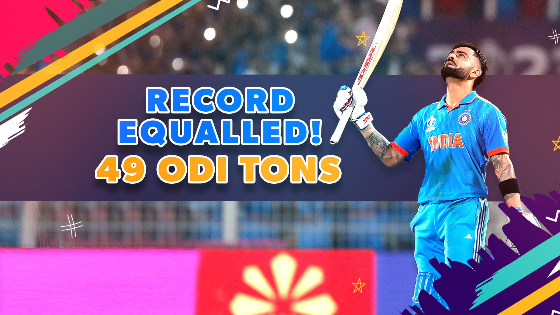 49 on 35th! Kohli Equals Tendulkar