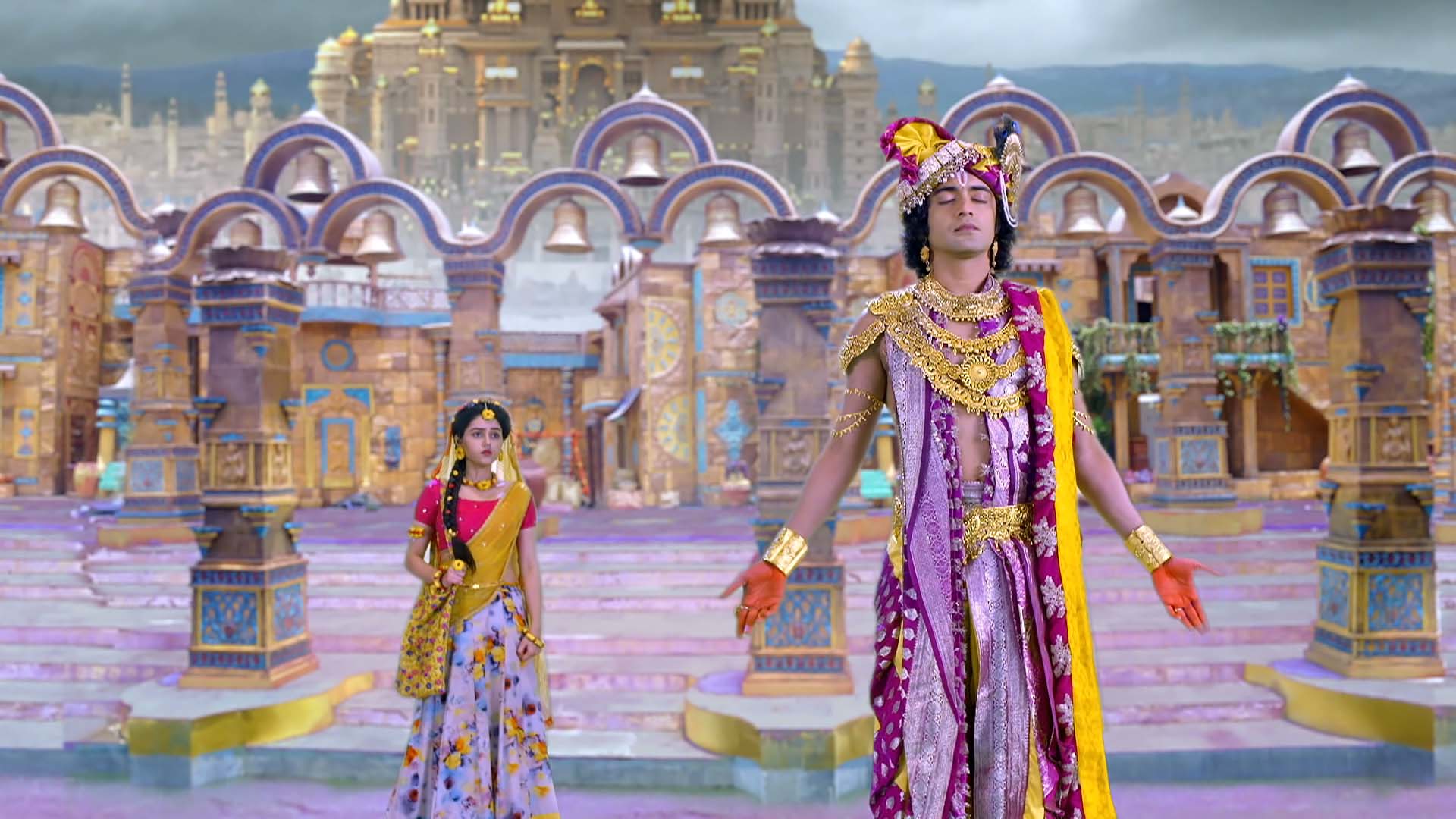 Krishna Leaves for Patalok