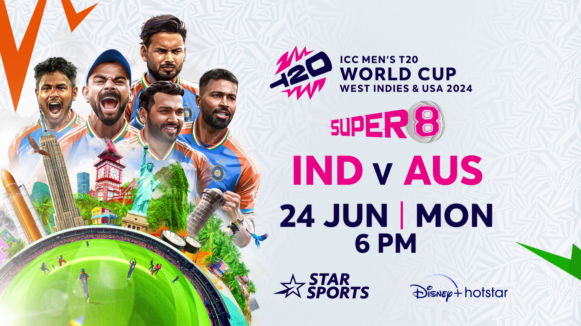 Super 8s IND vs AUS LIVE on 24th June