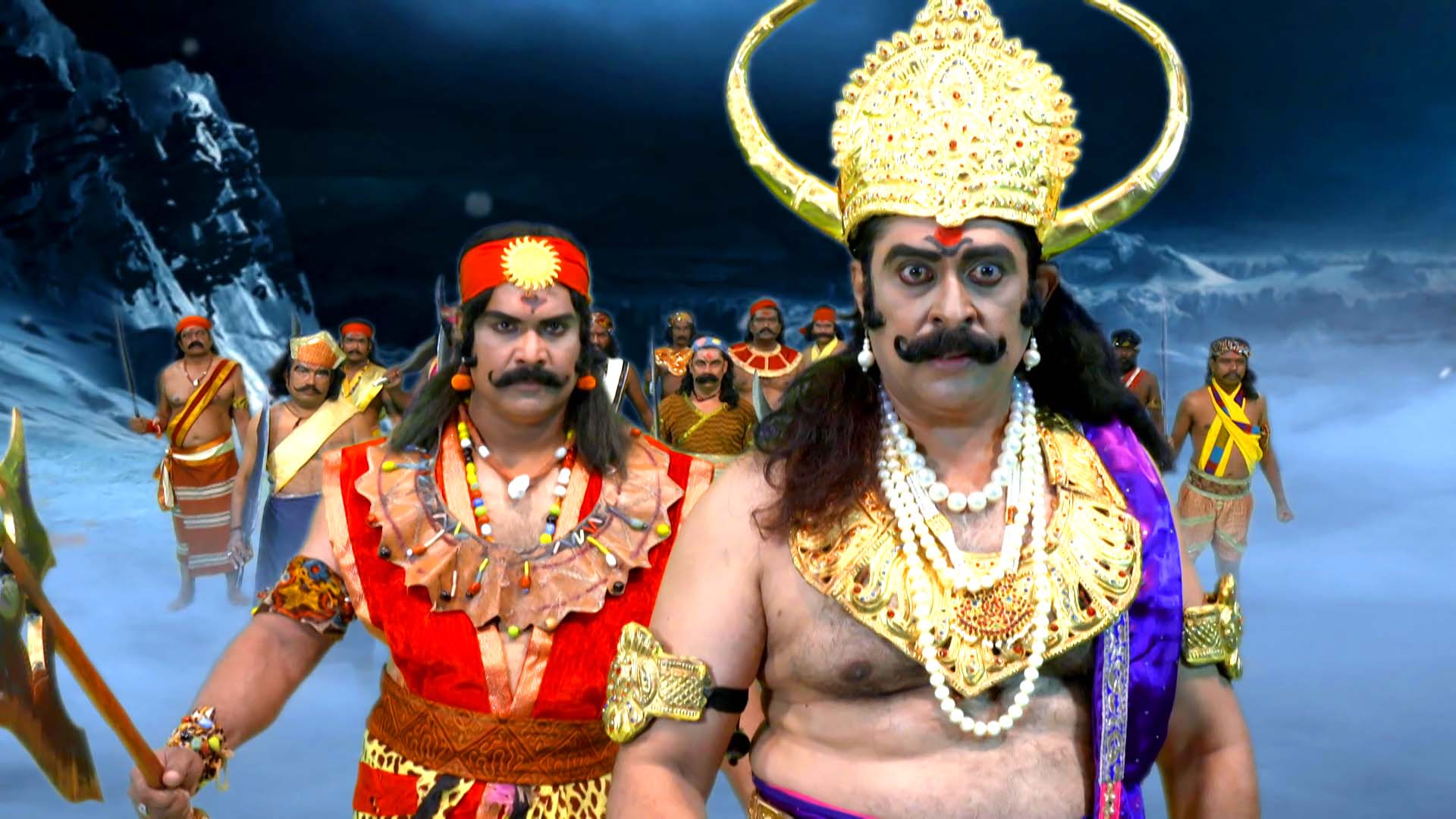 Mahishasura, Raktabijudu Join Hands