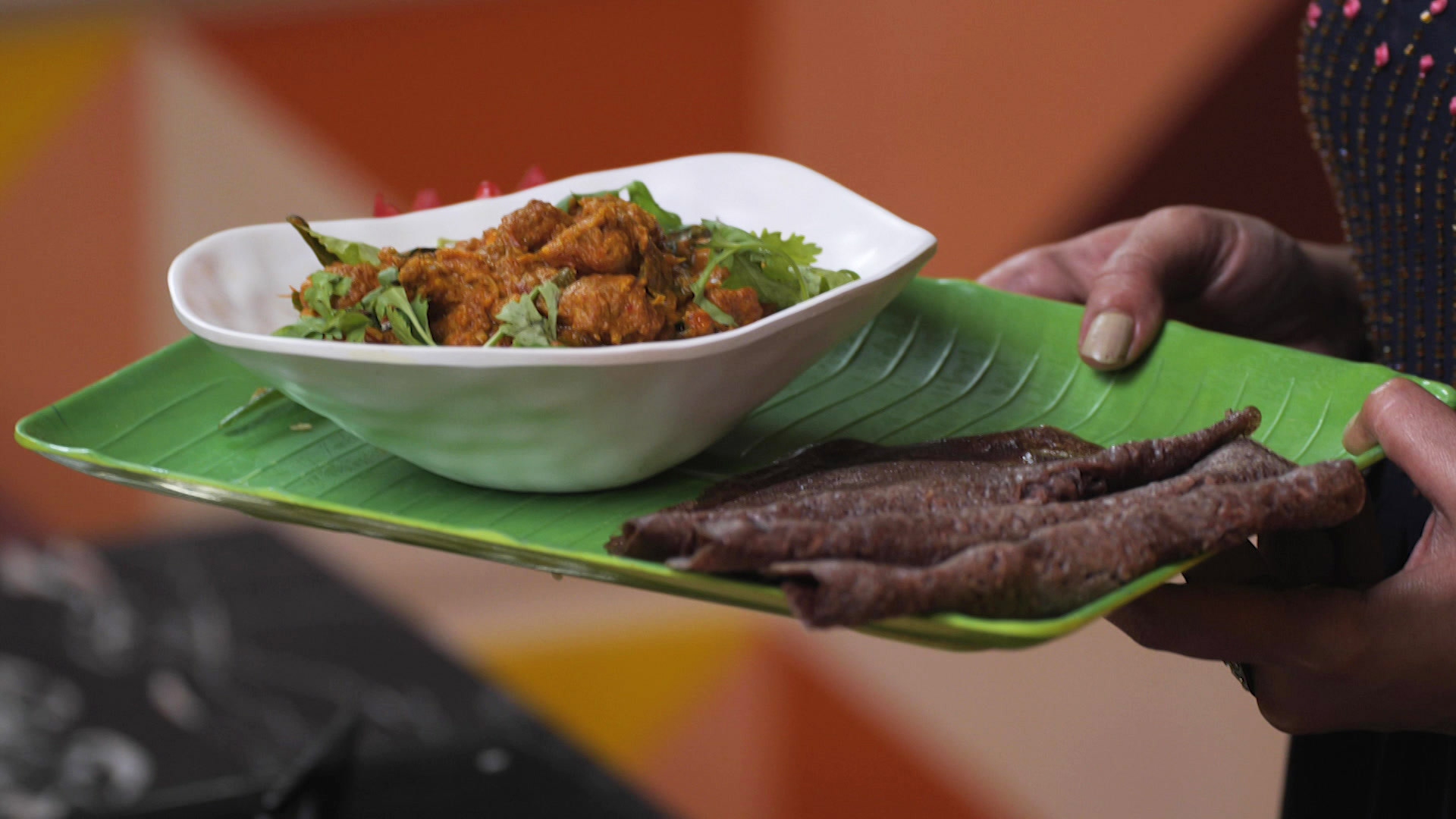 Raagi Dosa and Chicken