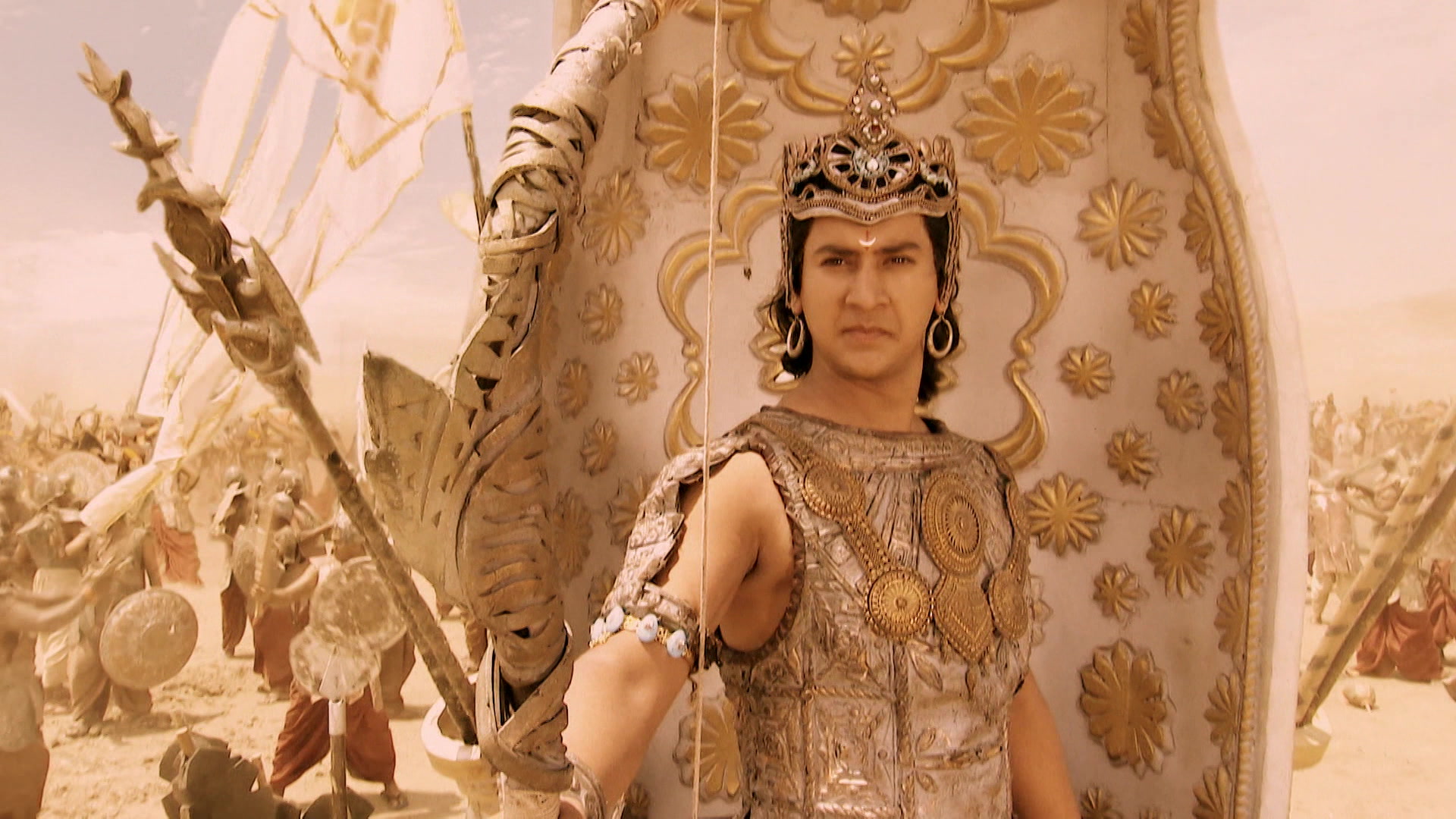 Abhimanyu Blocks Bhishma's Path